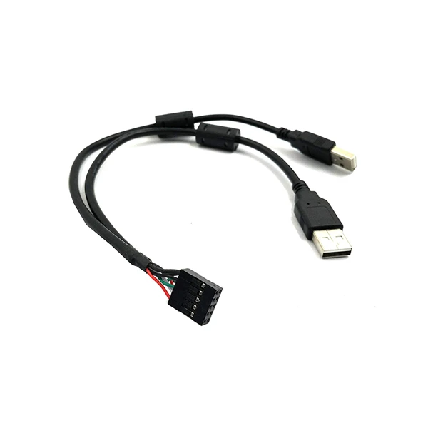 10 Pin Motherboard Female Header To Dual USB 2.0 Male Cable